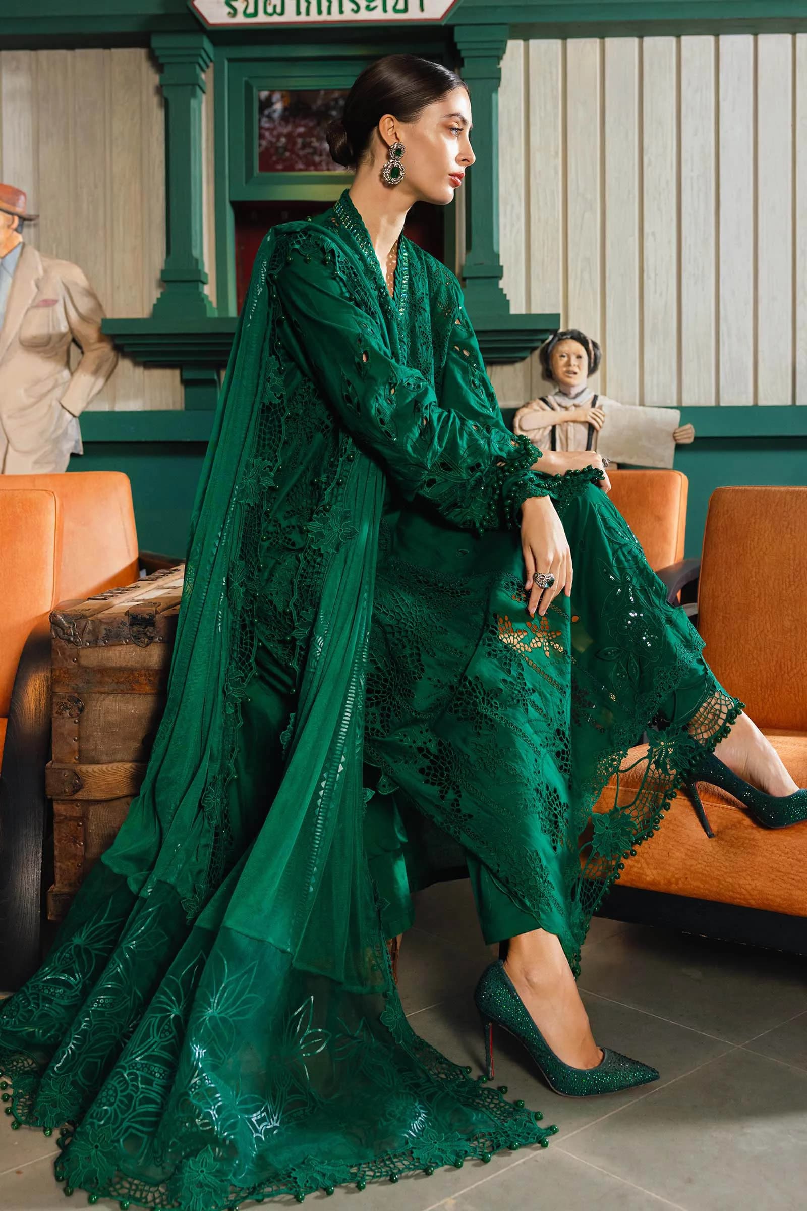 3 Piece Unstitched Embroidered Lawn Suit