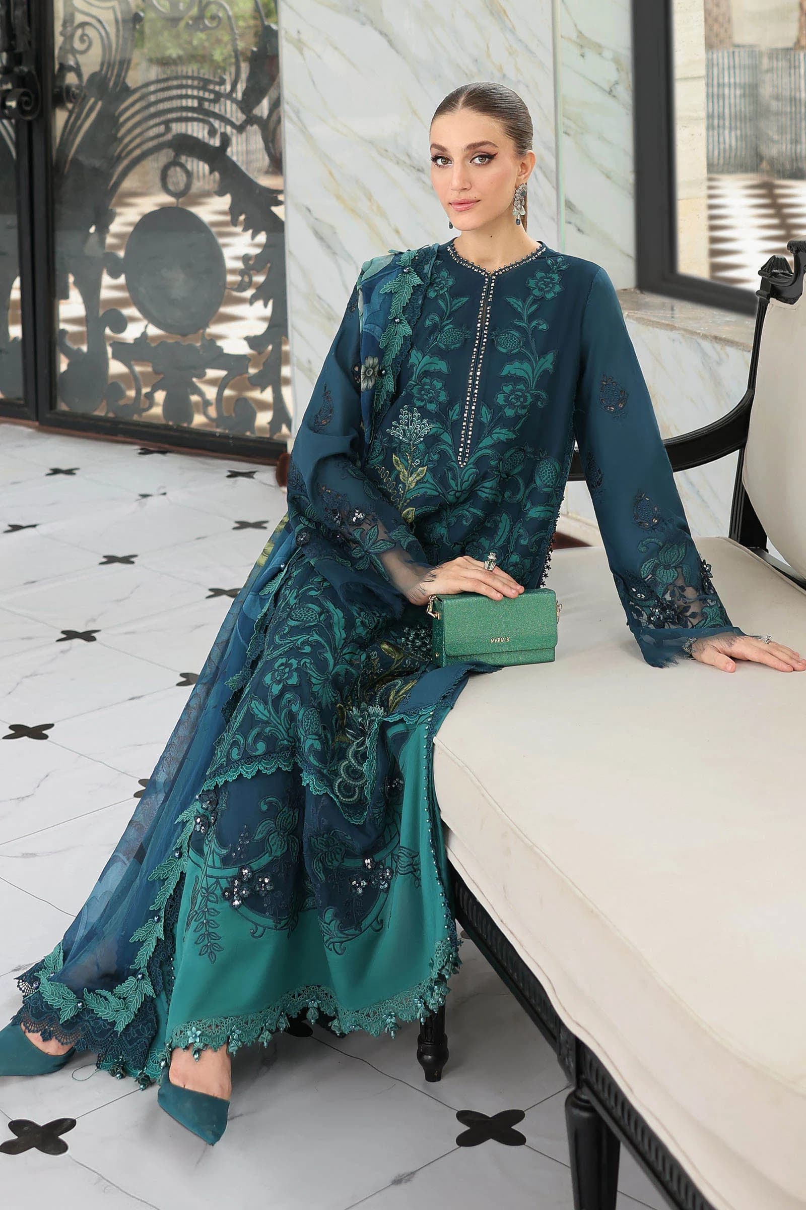 3 Piece Unstitched Embroidered Lawn Suit