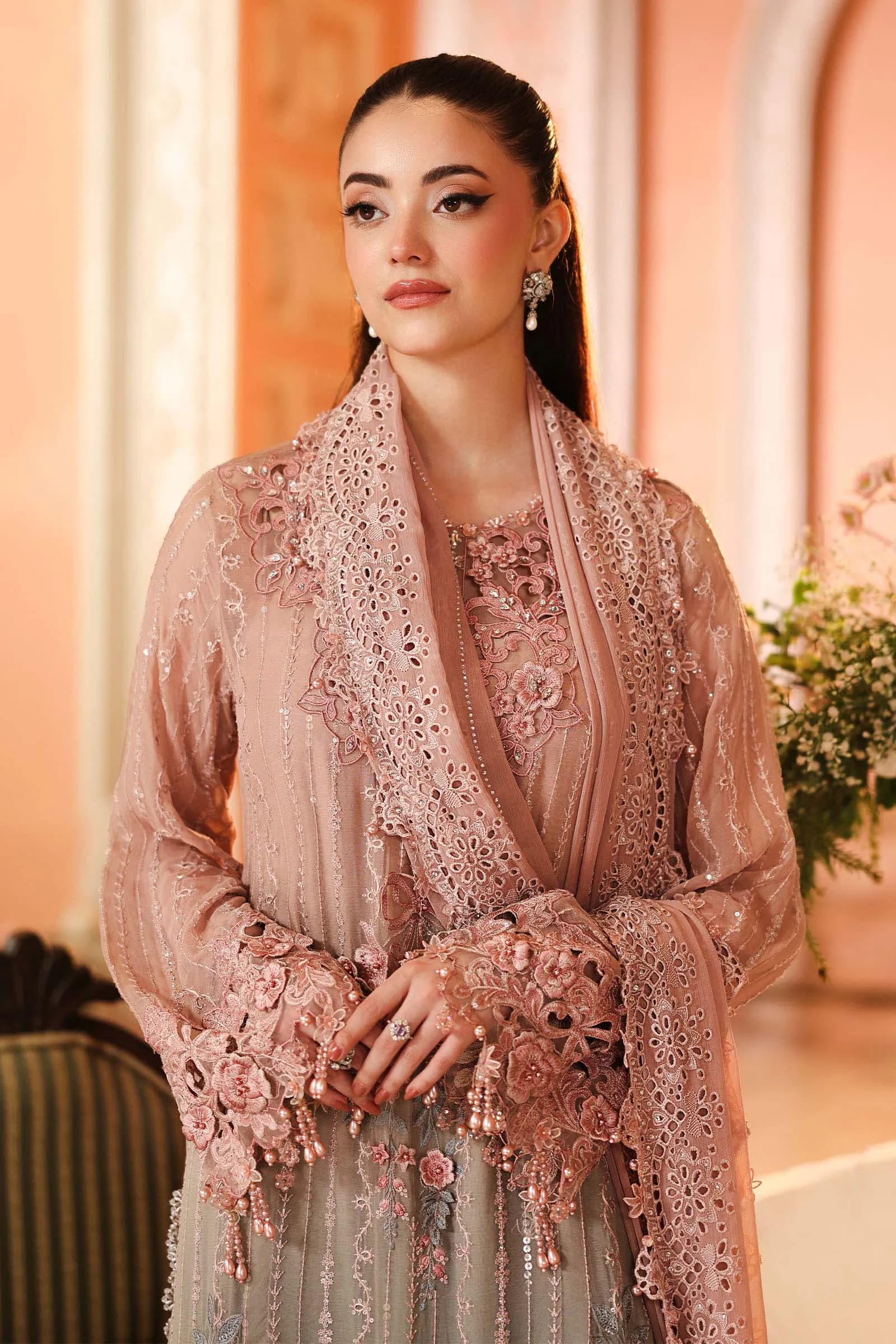 3 Piece Embroidered Chiffon Suit