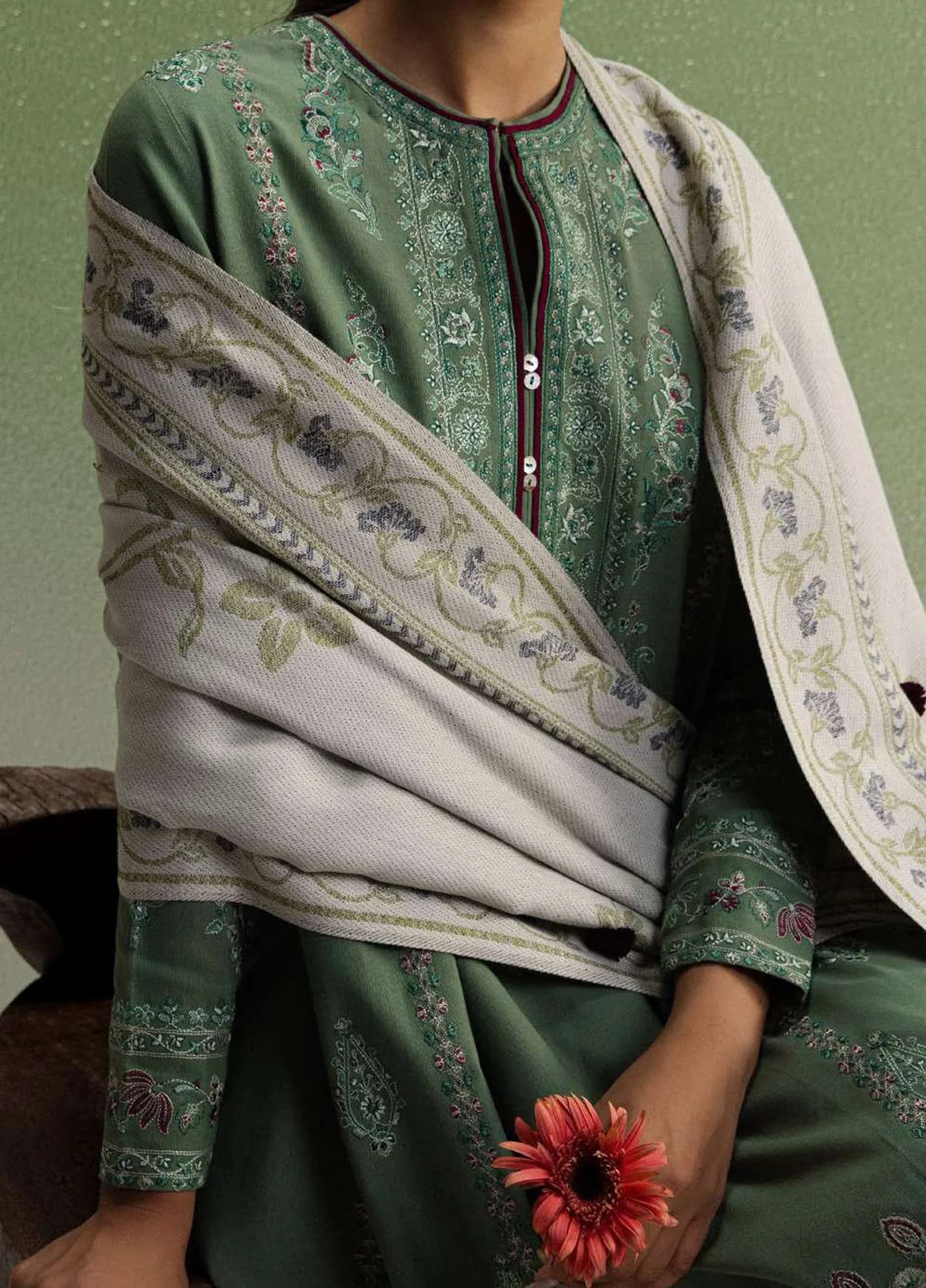 Coco by Zara Shahjahan Unstitched Khaddar 3 Piece Suit CZS26UKW SARD 1B