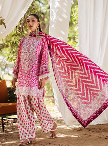 Zainab Chottani  by Tahra Embroidered Lawn Suit Unstitched 3 Piece ZCT24 LEENA - D 4B - Summer Collection