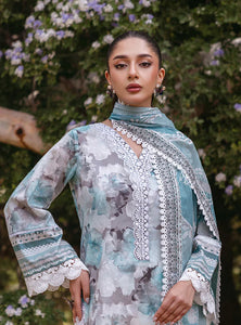 Zainab Chottani  by Tahra Embroidered Lawn Suit Unstitched 3 Piece ZCT24 ZINNIA - D 3B - Summer Collection