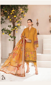 Maria B by M.Prints Embroidered Lawn Suit Unstitched 3 Piece MPT-2202-A - Summer Collection