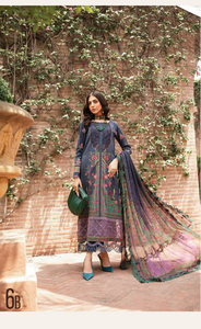 Maria B by M.Prints Embroidered Lawn Suit Unstitched 3 Piece MPT-2206-B - Summer Collection