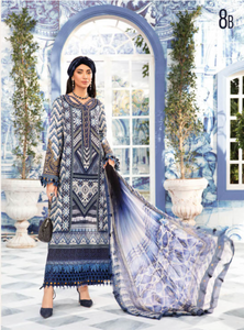 Maria B by M.Prints Embroidered Lawn Suit Unstitched 3 Piece MPT-2208-B- Summer Collection