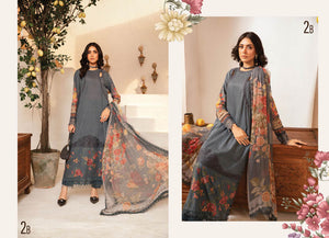 Maria B by M.Prints Embroidered Lawn Suit Unstitched 3 Piece MPT-2202-B - Summer Collection