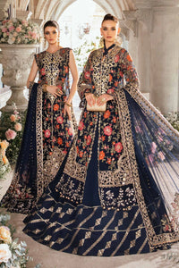 Maria B Mbroidered  Embroidered Suit Unstitched 3 Piece BD-2808-NAVY BLUE-DEFAUL- Luxury Collection