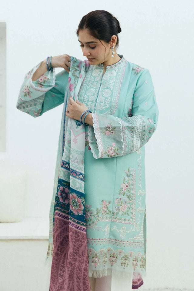 Coco By Zara Shahjahan Embroidered Lawn Suit Unstitched 3 Piece CZS24 SHAAM-D5 - Festive Collection