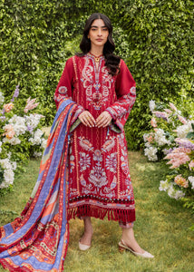 Siraa By Sadaf Fawad Khan Embroidered Lawn Suits Unstitched 3 Piece SDF24 Suzani (B)- Luxury Collection