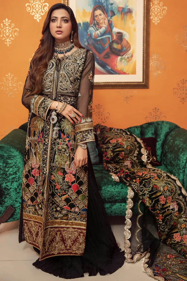 Gisele Sajni Wedding Collection Unstitched 3pc Suit D-07 BANO - Mishi'sCollection