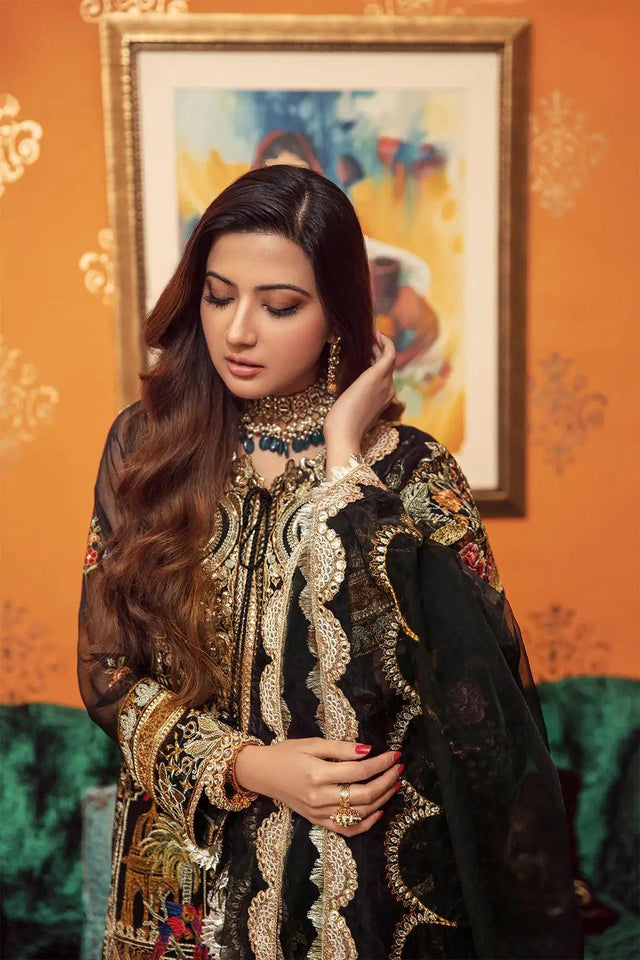 Gisele Sajni Wedding Collection Unstitched 3pc Suit D-07 BANO - Mishi'sCollection