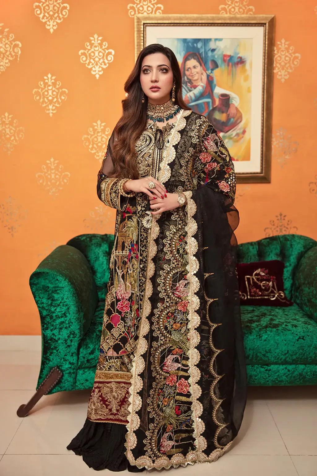 Gisele Sajni Wedding Collection Unstitched 3pc Suit D-07 BANO - Mishi'sCollection