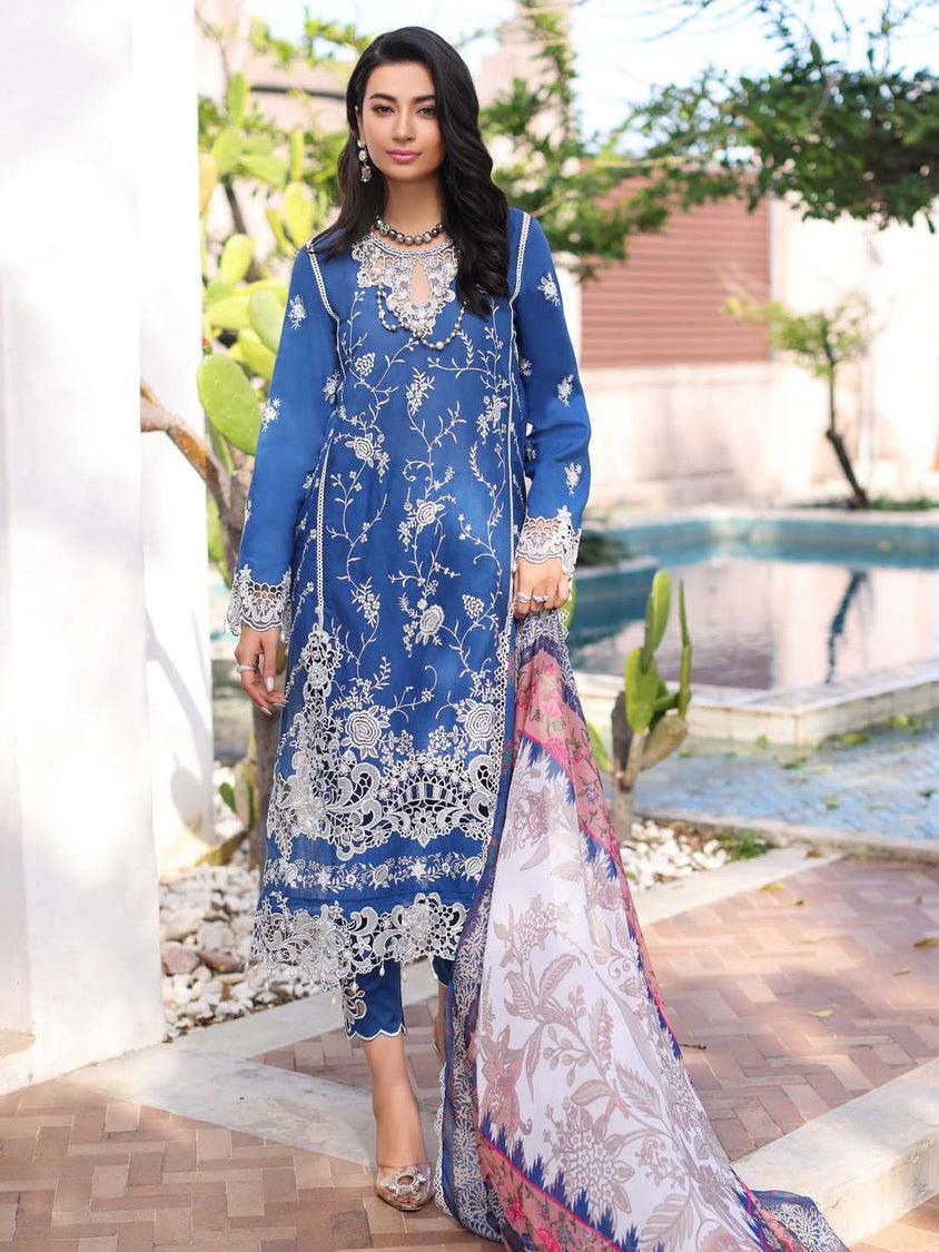 Noor by Saadia Asad Luxury Embroidered Chikankari Lawn 3Pc Suit D-10B - Mishi'sCollection